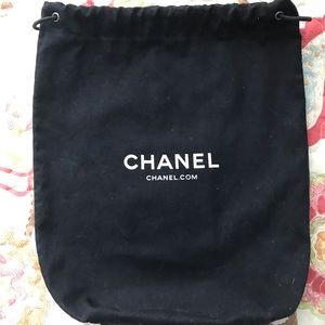 CHANEL Black canvas drawstring Bag
